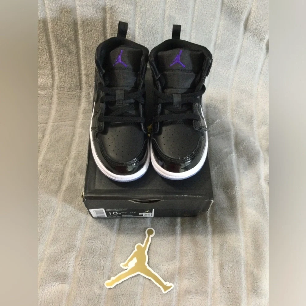 Nike Jordan 1 Mid Se Toddler Color Black/Dark Concord/White - Picture 2 of 15